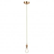 green cable suspension with brass bulb holder