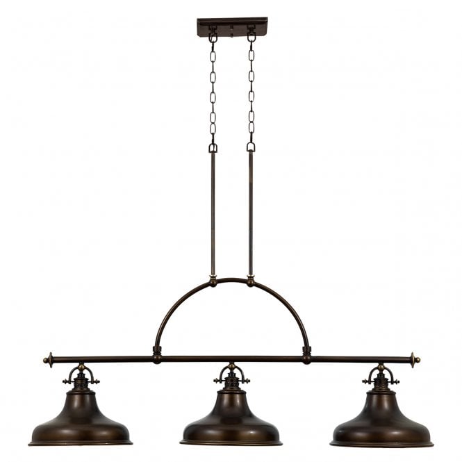EMERY 3 light ceiling bar pendant in palladian bronze