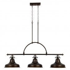 bronze 3 light ceiling bar pendant