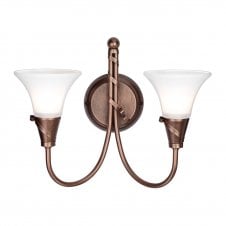 Double Wall Light Copper with Opal Glass Shades