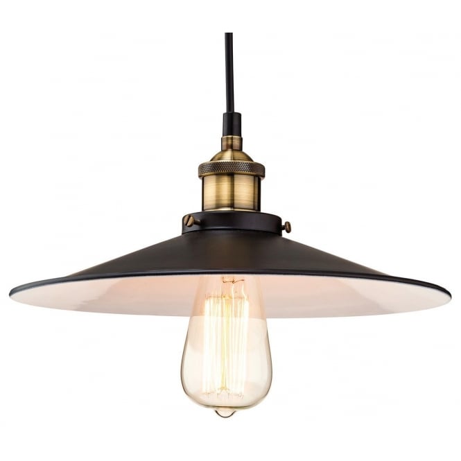 EMPIRE industrial vintage style black and antique brass ceiling pendant
