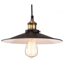vintage industrial black and antique brass pendant light