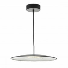 ENOCH contemporary black and satin chrome LED ceiling pendant
