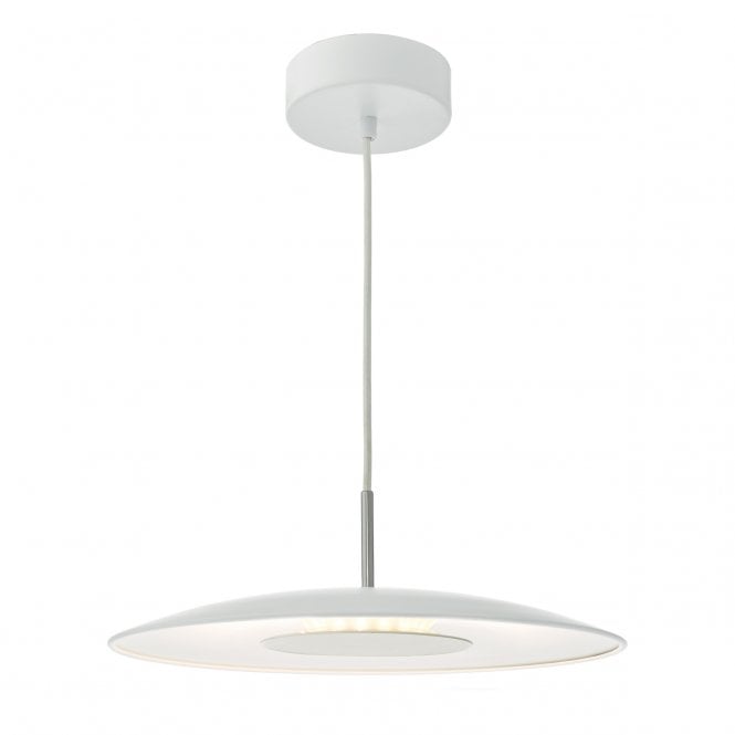 ENOCH contemporary white and chrome LED ceiling pendant
