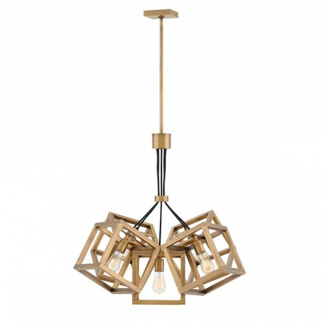 ENSEMBLE 5 Light Cube Ceiling Pendant Light Cluster Brushed Bronze