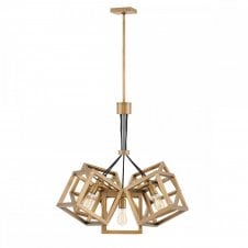 ENSEMBLE 5 Light Cube Ceiling Pendant Light Cluster Brushed Bronze