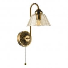 Erika Wall Light Antique Bronze with Amber Glass Shade