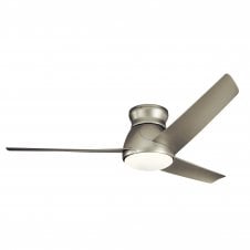 contemporary ceiling fan with light in nickel