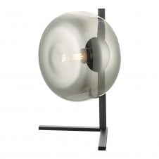 Corner Table Lamp Smoked Glass Matte Black 