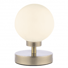 ESBEN Touch Table Lamp In Antique Brass with Opal Glass Shade