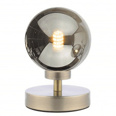 ESBEN Touch Table Lamp In Antique Brass with Smoked Shade