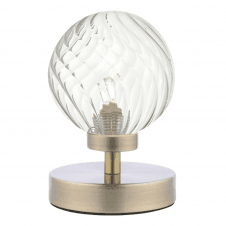 ESBEN Touch Table Lamp In Antique Brass with Twisted Glass Shade
