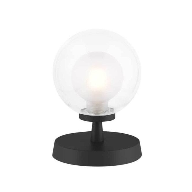 Esben Touch Table Lamp in Black with Clear and Opal Glass Shade