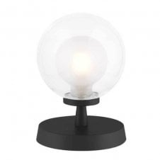 Touch Table Lamp Black with Clear and Opal Glass Globe Shade