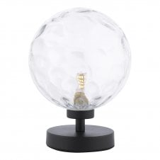 Touch Table Lamp Black with Clear Dimpled Glass Globe Shades