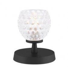 Touch Table Lamp Black with Dimpled Open Glass Shades