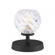 Touch Table Lamp Black with Twisted Open Glass Shade