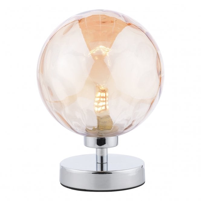 Esben Touch Table Lamp in Chrome with Champagne Dimpled Glass Shade