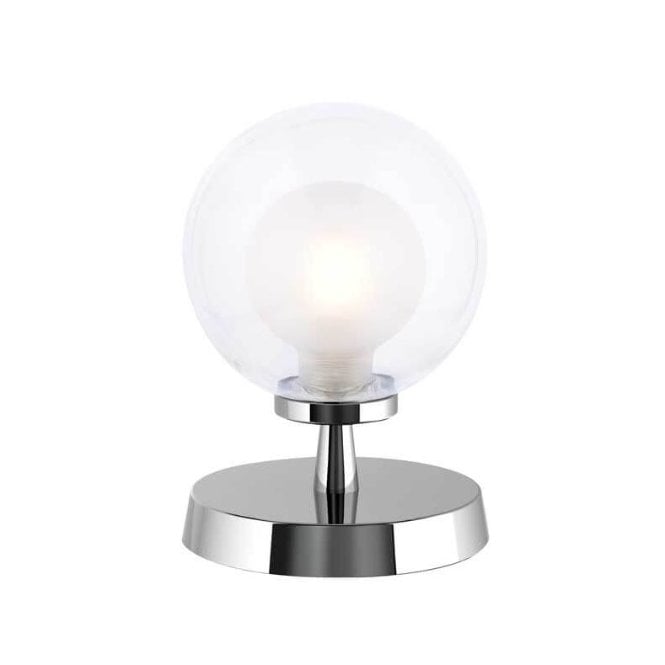 Esben Touch Table Lamp in Chrome with Clear and Opal Glass Shade