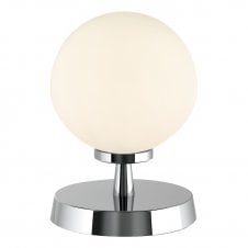 ESBEN Touch Table Lamp In Chrome with Opal Shade