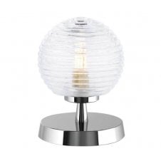 Esben Touch Table Lamp in Chrome with Ribbed Glass Shade