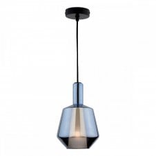ESMERALDA Single Glass Pendant | Inky Blue Glass & Opal Glass Diffuser