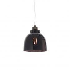 ESQUIRE Black Chrome Ceiling Pendant with Black Tinted Glass