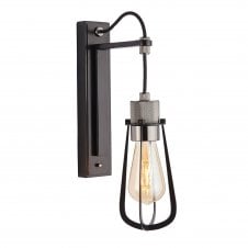 ESQUIRE Black Chrome Knurled Wall Light