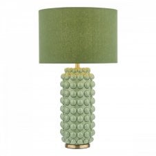 ETZEL Table Lamp in Green with Satin Brass and Green Shade