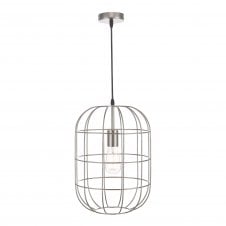 EUDORA satin nickel cage ceiling pendant light