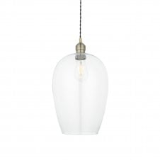 CHALICE Ceiling Pendant in Antique Brass with Clear Glass Shade