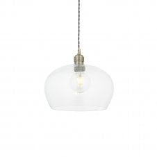 CHALICE Ceiling Pendant in Antique Brass with Clear Glass Shade