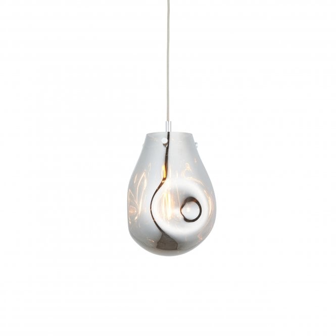  ORGANIC Ceiling Pendant in Chrome Metallic Glass with Chrome Accents Max 157cm