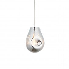 ORGANIC Ceiling Pendant in Chrome Metallic Glass with Chrome Accents