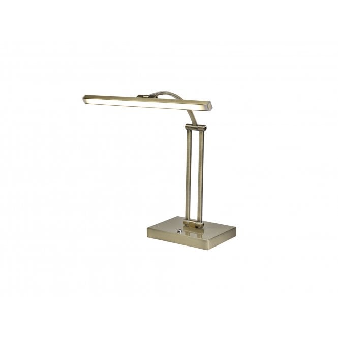 EXHIBITION Adjustable LED Table Lamp in Antique Brass with 3 year warranty
