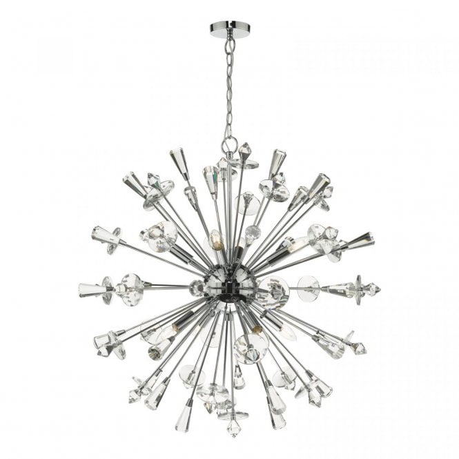EXODUS Crystal 8 Light Pendant Light - Polished Chrome