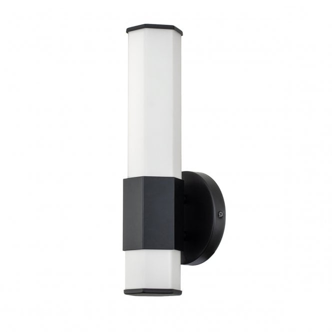 FACET LED Wall Light in Black with Opal Glass