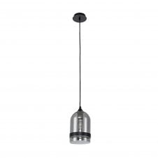 FADE Ceiling Pendant in Matte Black with Smoked Glass Dome Shade