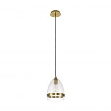 FADE Large Ceiling Pendant in Ancient Brass with Glass Cone Shade