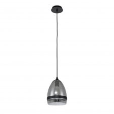 FADE Large Ceiling Pendant in Matte Black with Smoked Glass Cone Shade