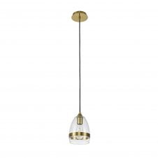 FADE Small Ceiling Pendant in Ancient Brass with Glass Cone Shade