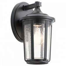 FAIRFIELD Medium Wall Lantern In Black with Seeded Glass