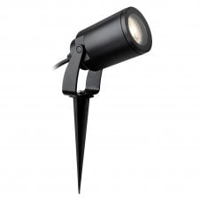 Black outdoor spike and wall spotlight