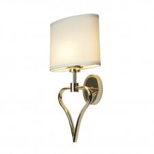 FALMOUTH decorative bathroom wall light in french gold finish with shade