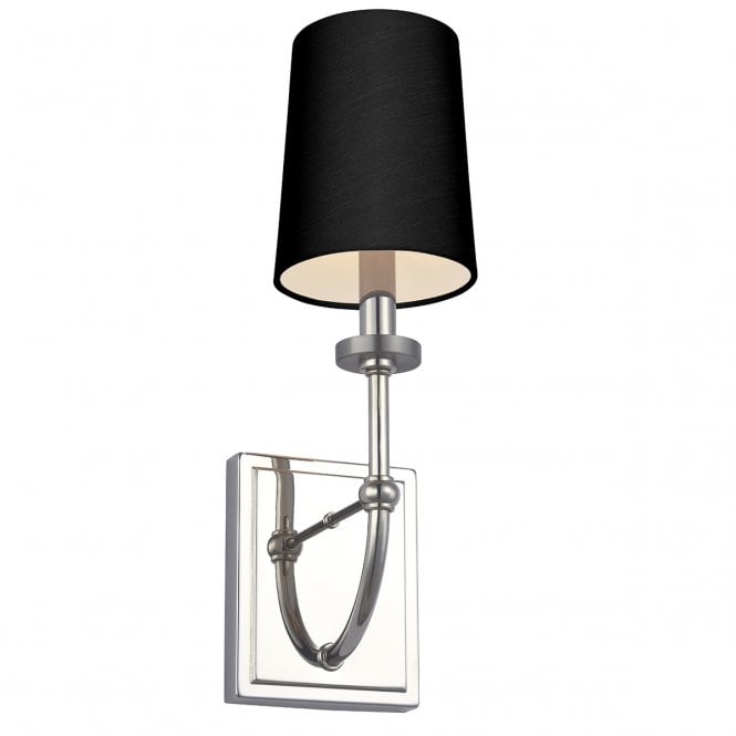 FELIXSTOWE 1 Light Wall Light in Chrome with Black Shade