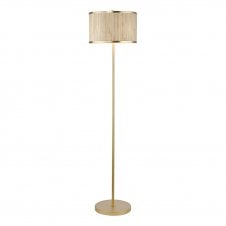 Gold leaf floor lamp with seagrass shade