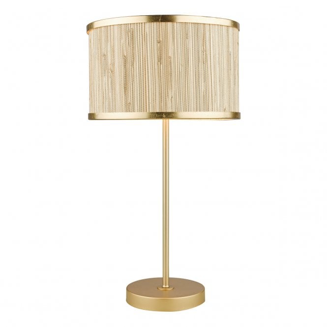 Fenella Gold Leaf Table Lamp with Seagrass Shade