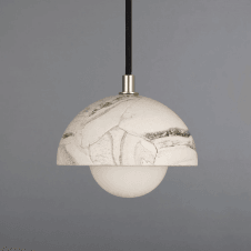 FEROX Small Marbled Ceramic Dome Pendant Light