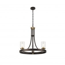 FEUDAL 3 Light Hoop  Brown Oxide/Bronze Ceiling Pendant