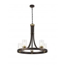 5 Light Hoop Medieval Brown Oxide/Bronze Ceiling Pendant